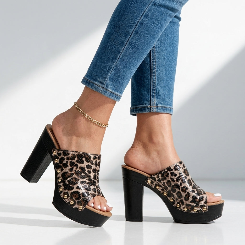 Stevie Studded Platform Mules