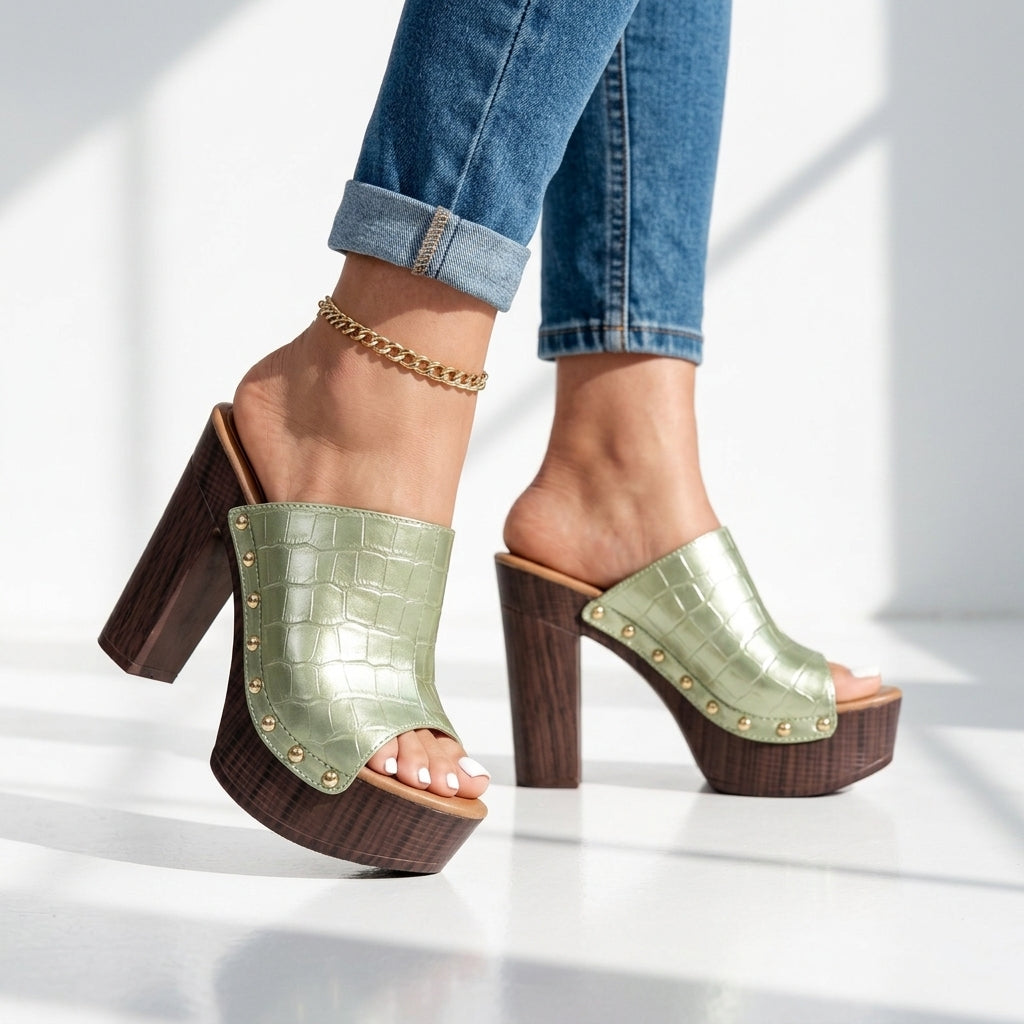 Stevie Studded Platform Mules