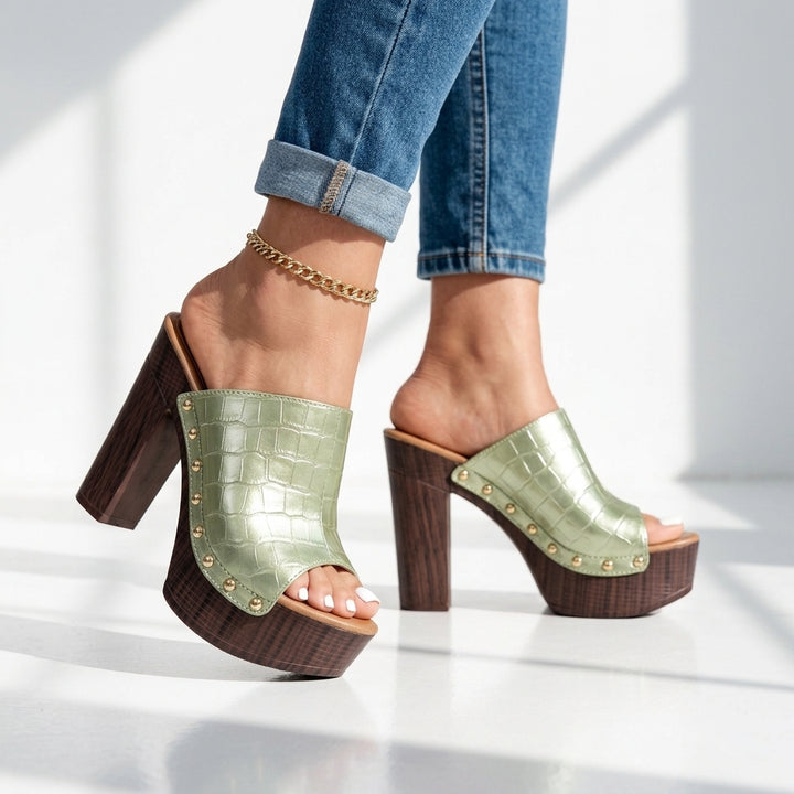 Stevie Studded Platform Mules