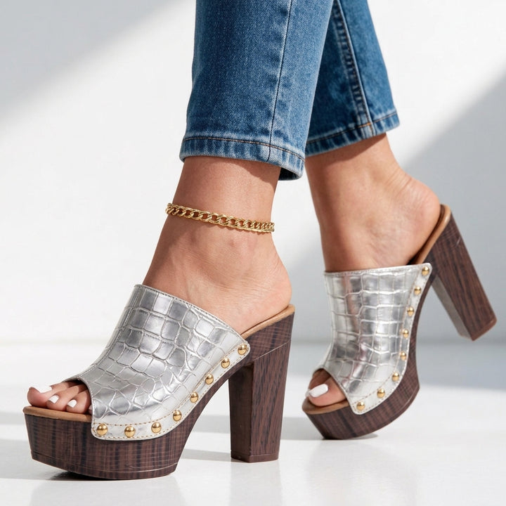 Stevie Studded Platform Mules