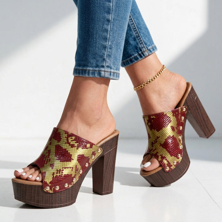 Stevie Studded Platform Mules
