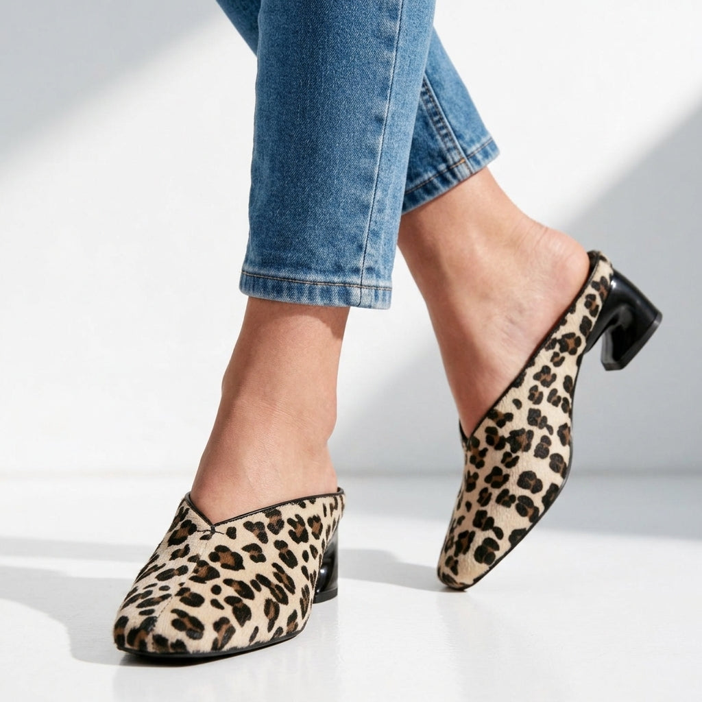 Céline Leopard V-Vamp Pumps