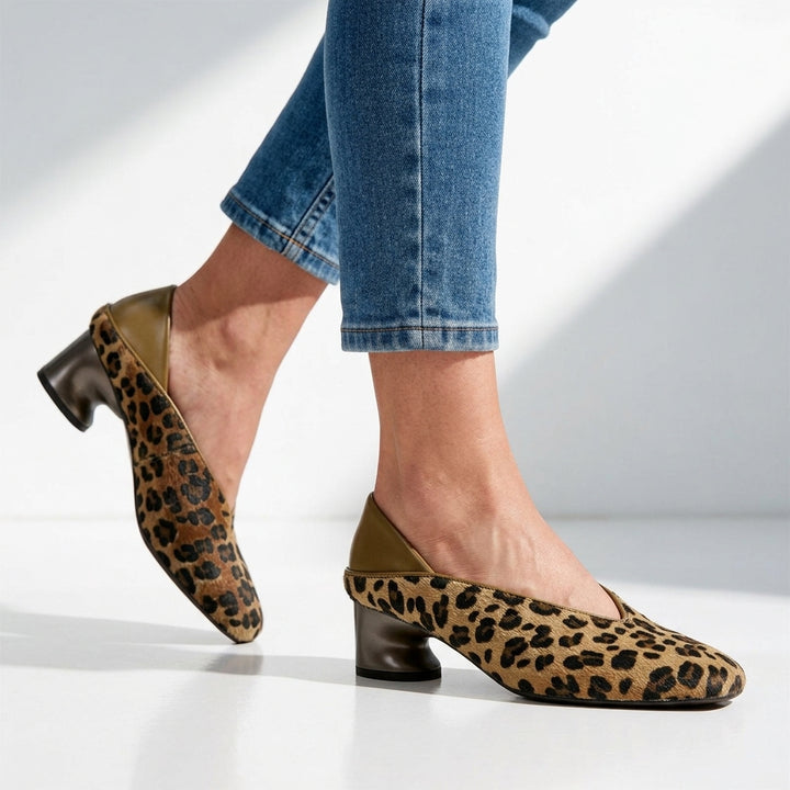 Céline Leopard V-Vamp Pumps