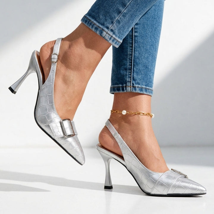Colette Croc Slingback Pumps