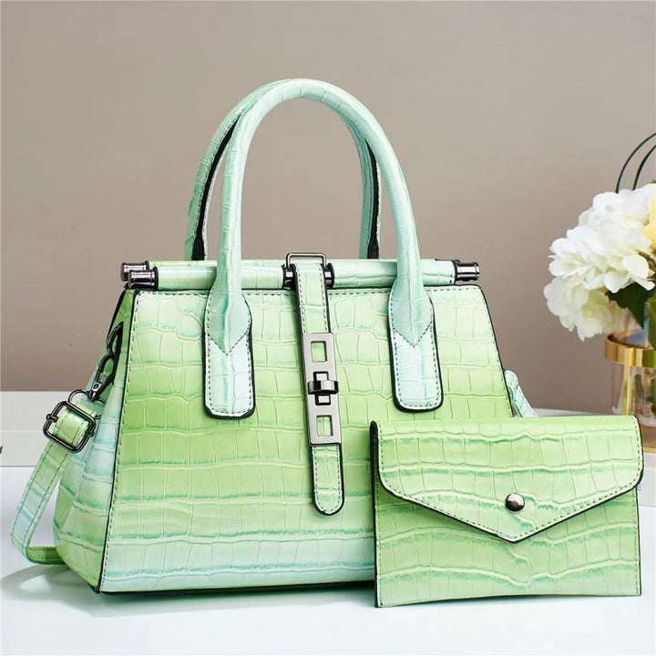 The Cannes Croc Handbag Set — back view
