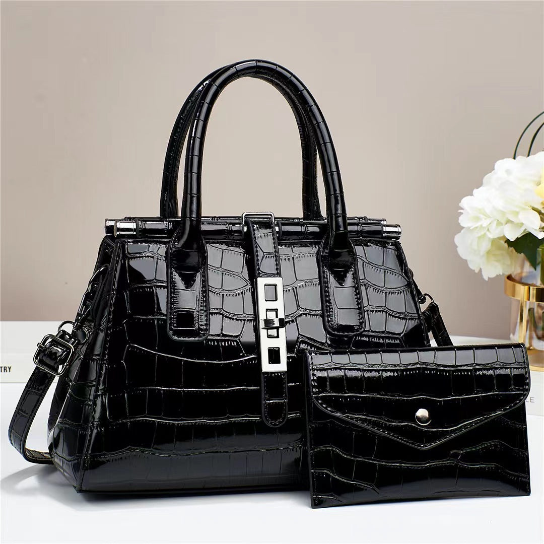 The Cannes Croc Handbag Set — lifestyle shot