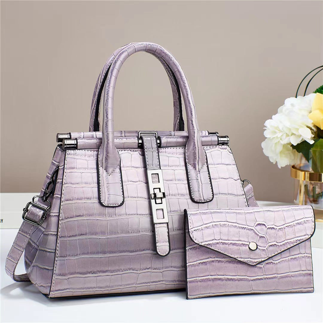 The Cannes Croc Handbag Set — close-up detail