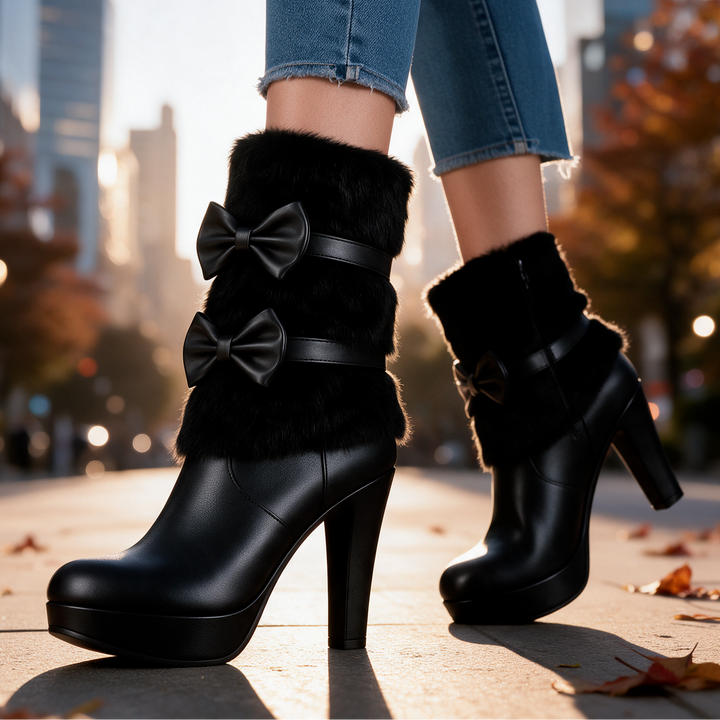 Banff Fur Bow Boots