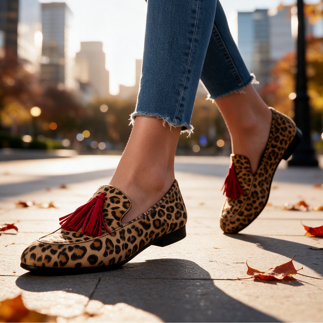 Savannah Leopard Tassel Loafers