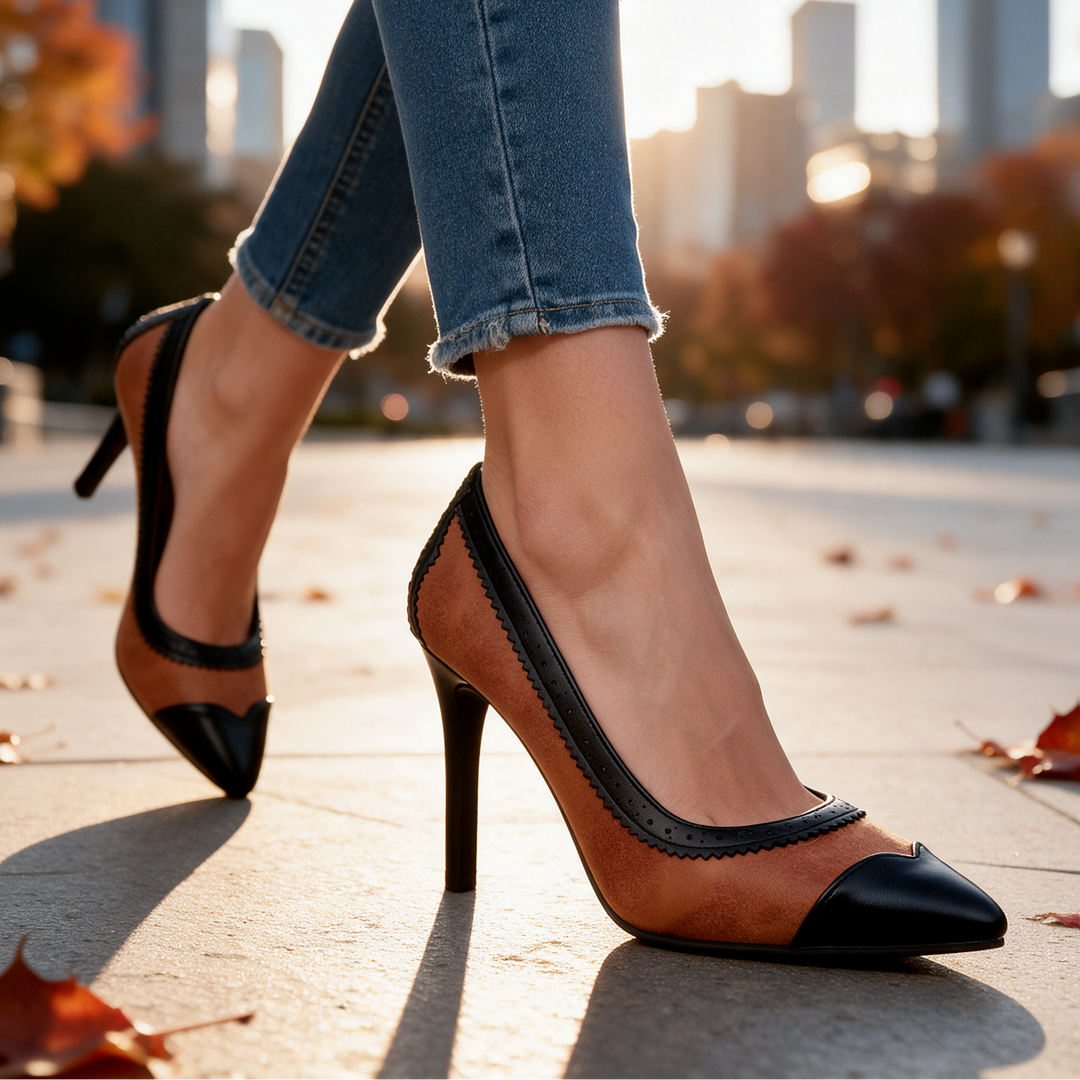 Eleanor Brogue Stiletto Pumps
