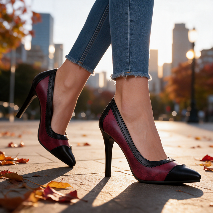 Eleanor Brogue Stiletto Pumps