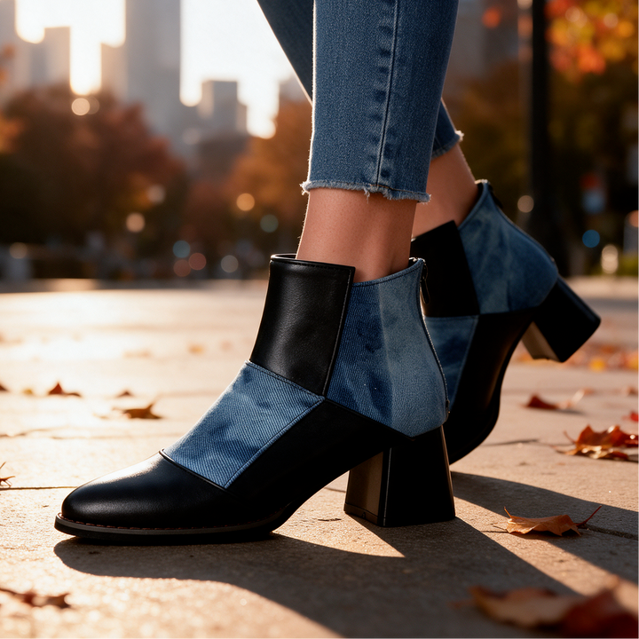 Josie Patchwork Ankle Boots