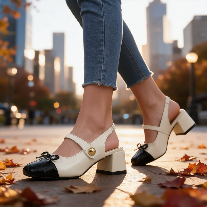Bella Two-Strap Mary Jane Heels
