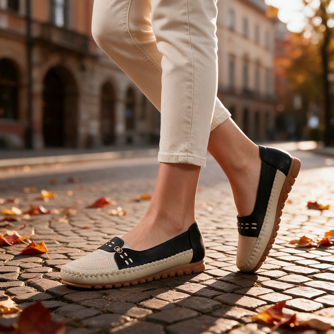 Carmel Two-Tone Slip-On Flats