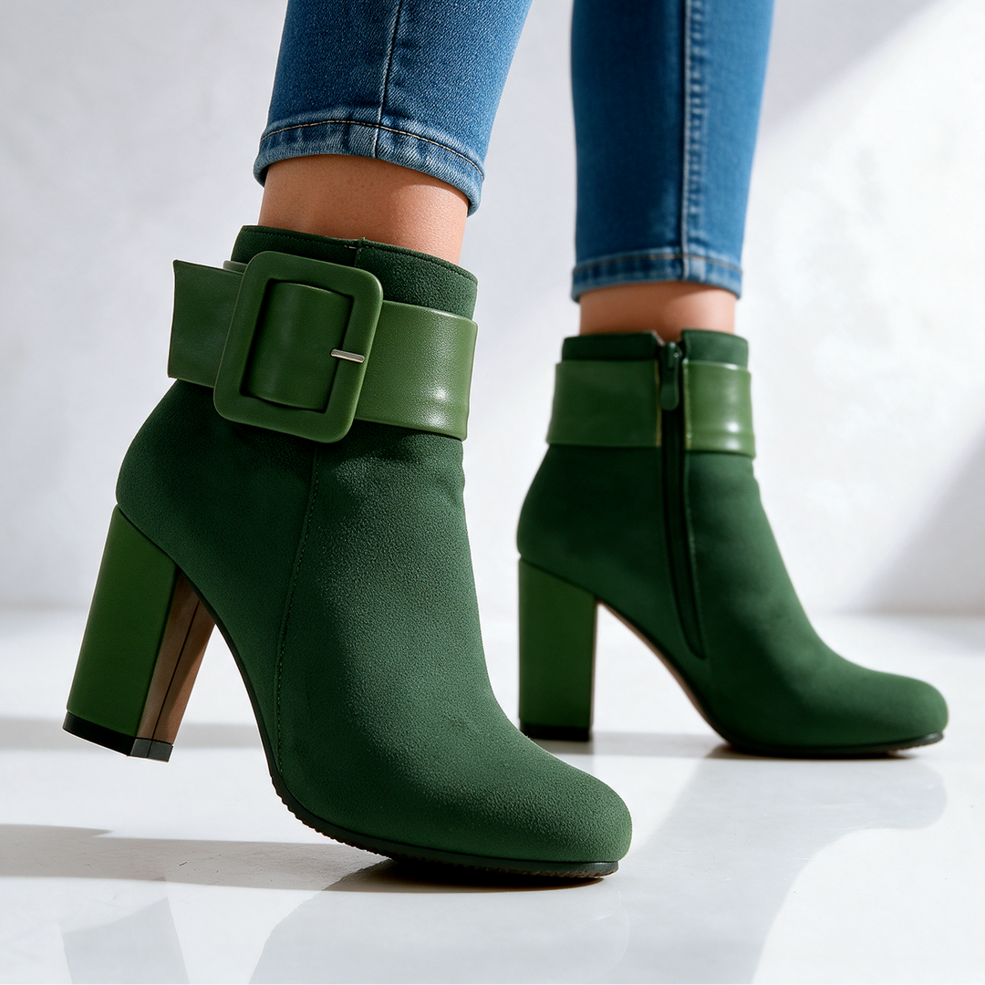 Harper Lane Suede Buckle Ankle Boots