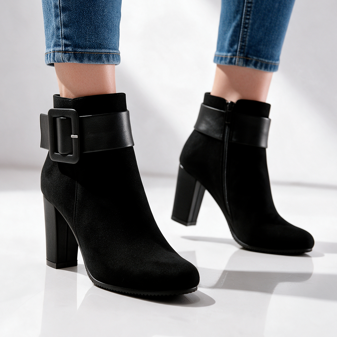 Harper Lane Suede Buckle Ankle Boots