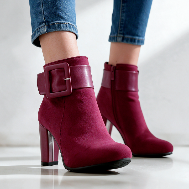 Harper Lane Suede Buckle Ankle Boots