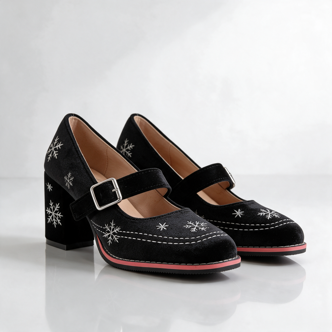Clara Velvet Mary Janes