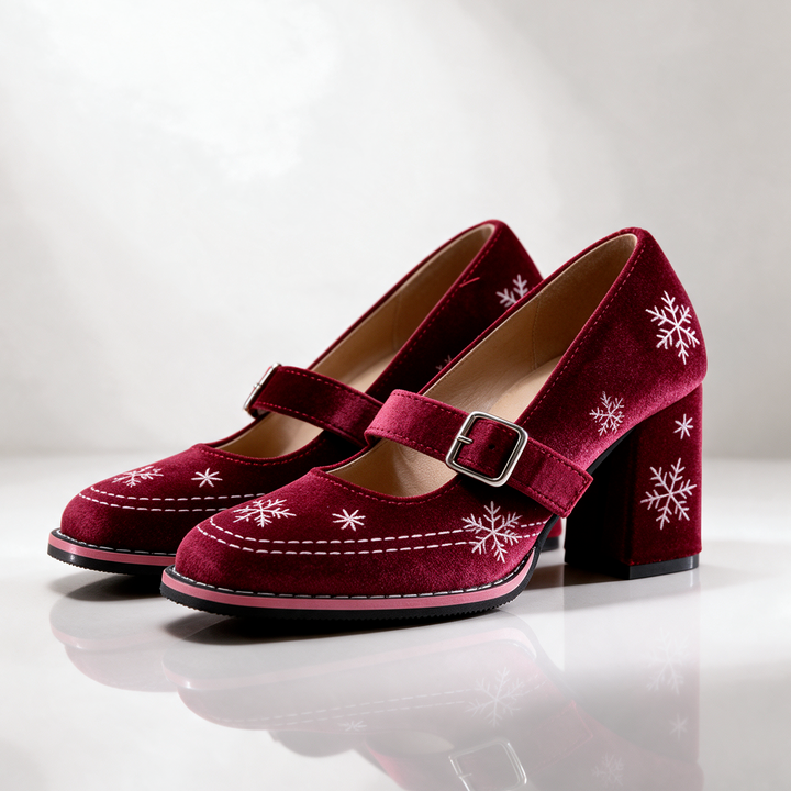Clara Velvet Mary Janes