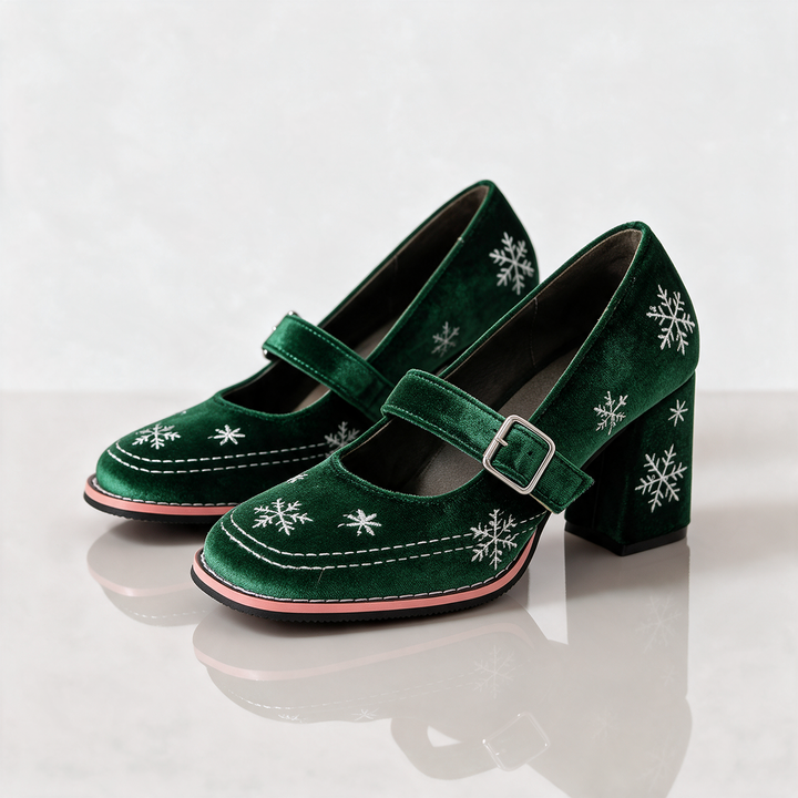 Clara Velvet Mary Janes