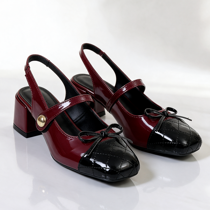 Bella Two-Strap Mary Jane Heels
