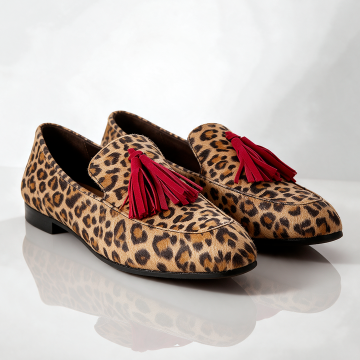 Savannah Leopard Tassel Loafers