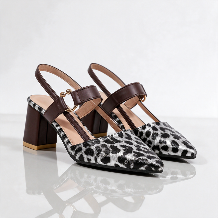 Savannah Leopard Block Heel Slingbacks
