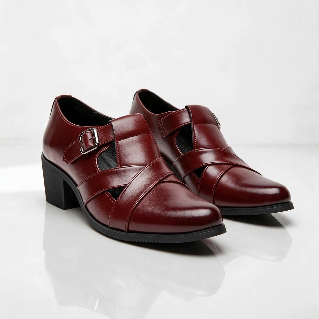 Havana Cross-Strap Dress Shoes