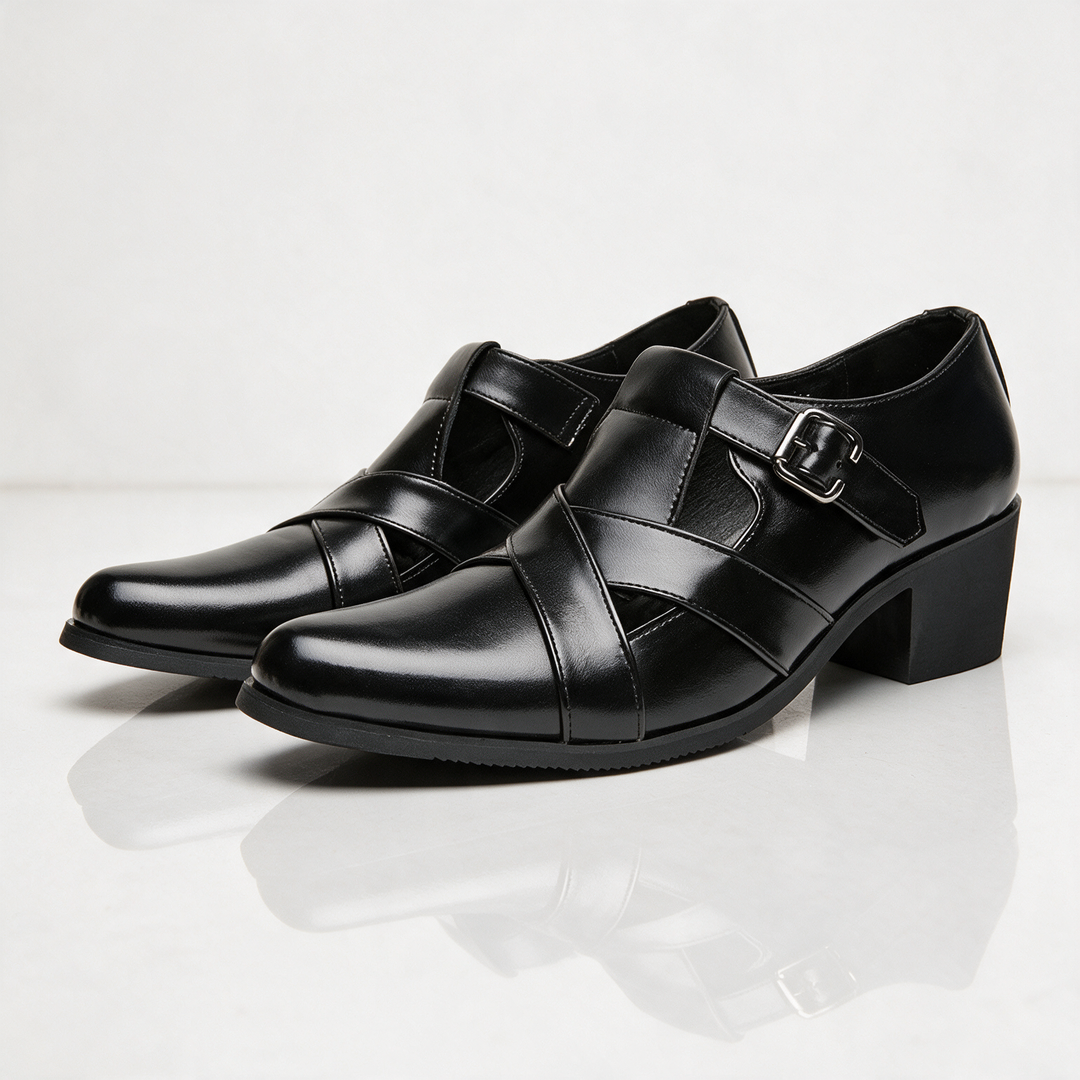Havana Cross-Strap Dress Shoes
