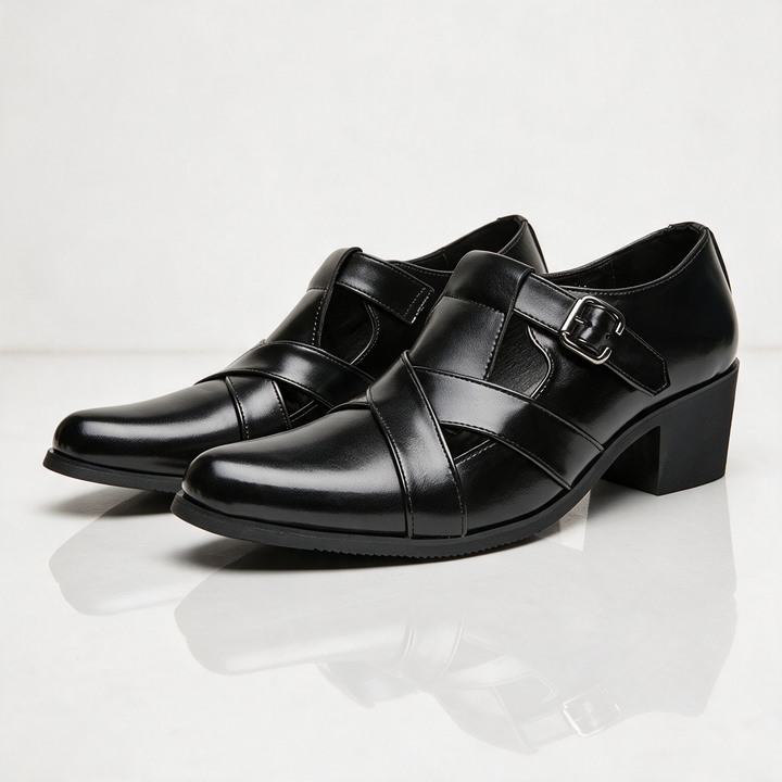 Havana Cross-Strap Dress Shoes