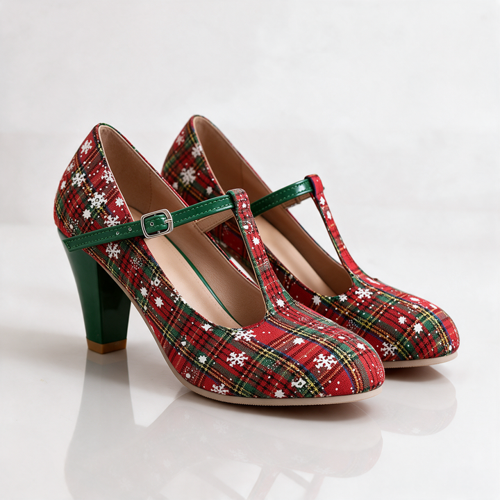 Clara Tartan T-Strap Heel