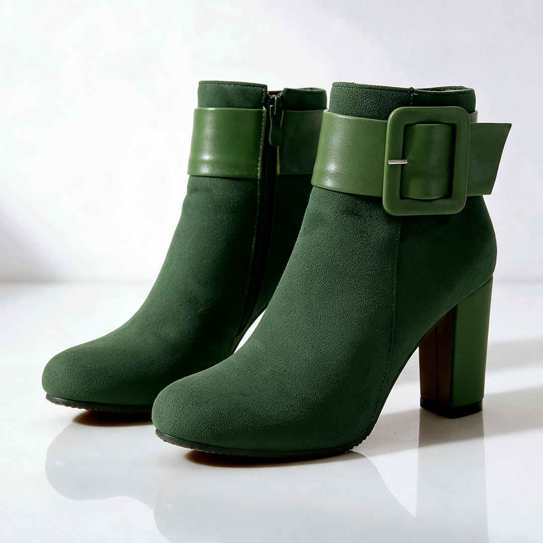 Harper Lane Suede Buckle Ankle Boots