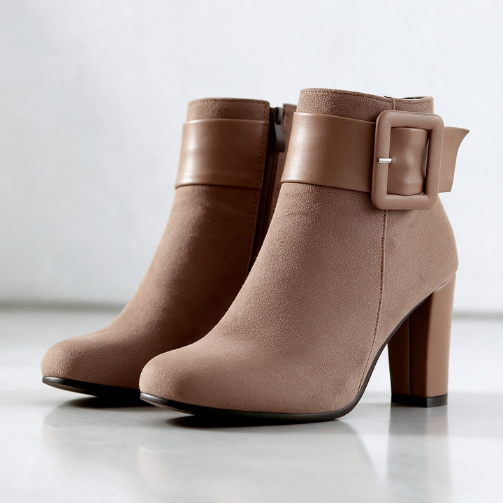 Harper Lane Suede Buckle Ankle Boots