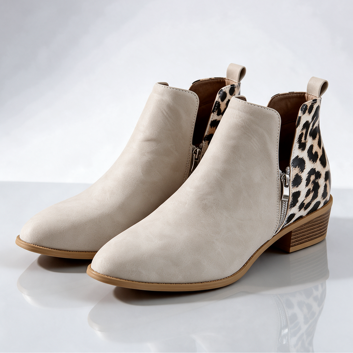 Madison Leopard-Back Ankle Boots