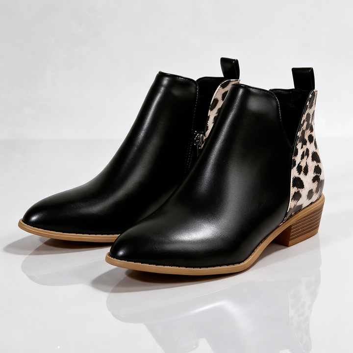 Madison Leopard-Back Ankle Boots