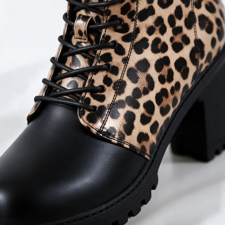Savannah Leopard Lace-Up Boots