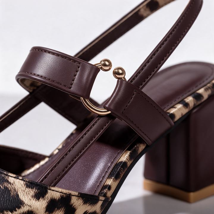 Savannah Leopard Block Heel Slingbacks