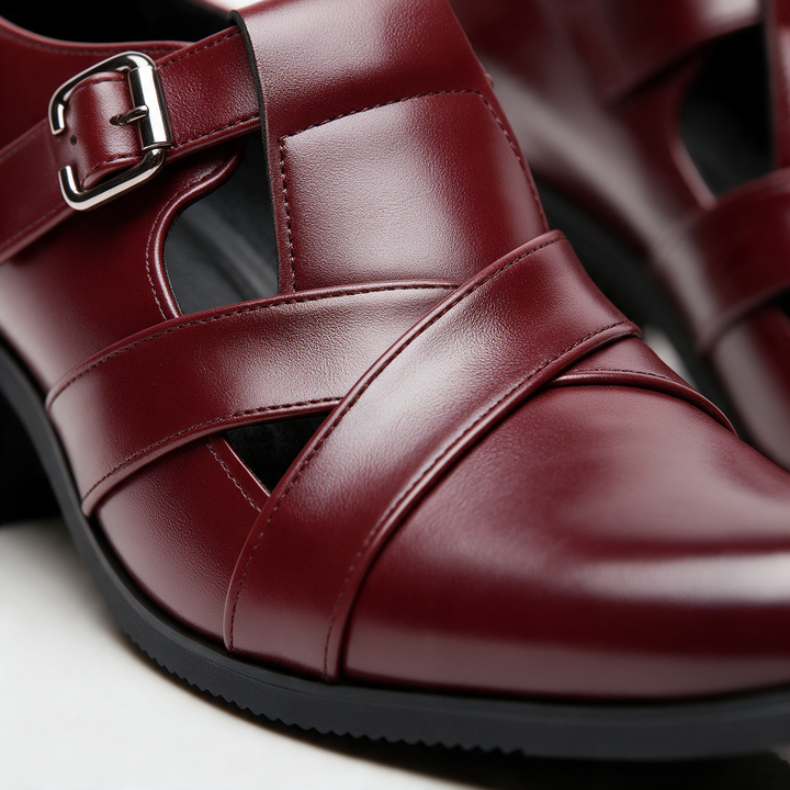 Havana Cross-Strap Dress Shoes