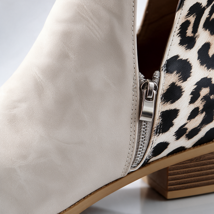Madison Leopard-Back Ankle Boots
