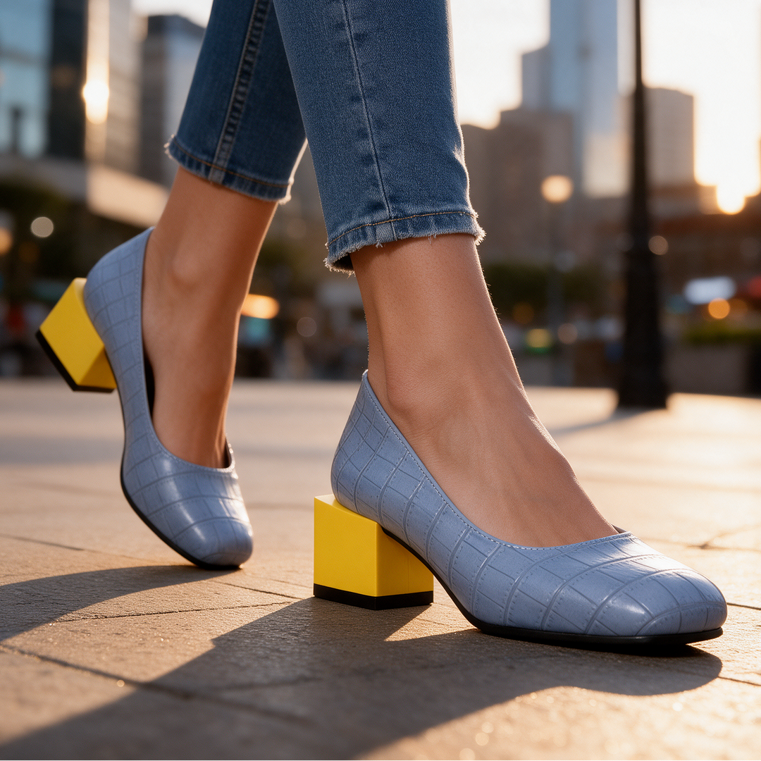 Florence Croc Block Heels