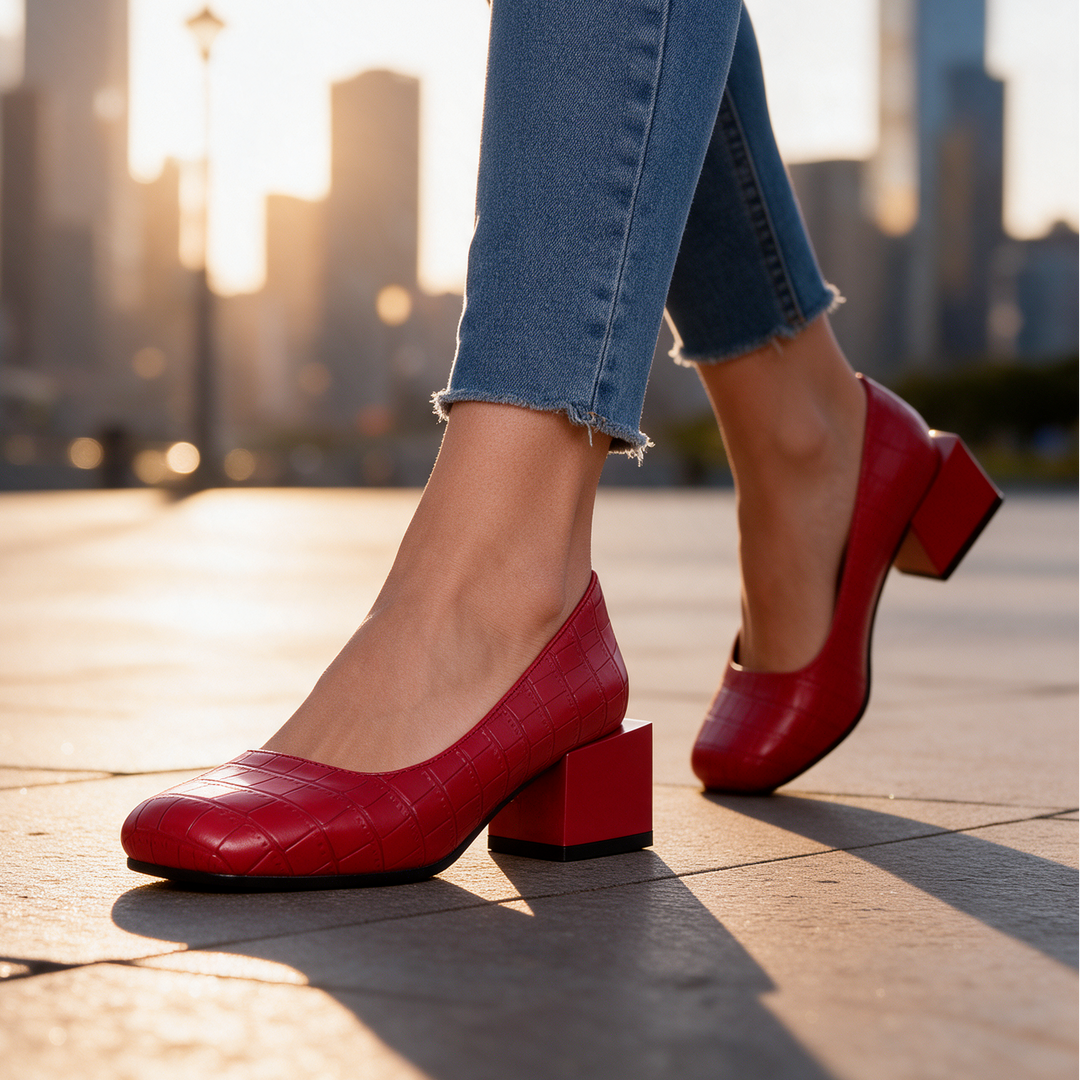 Florence Croc Block Heels