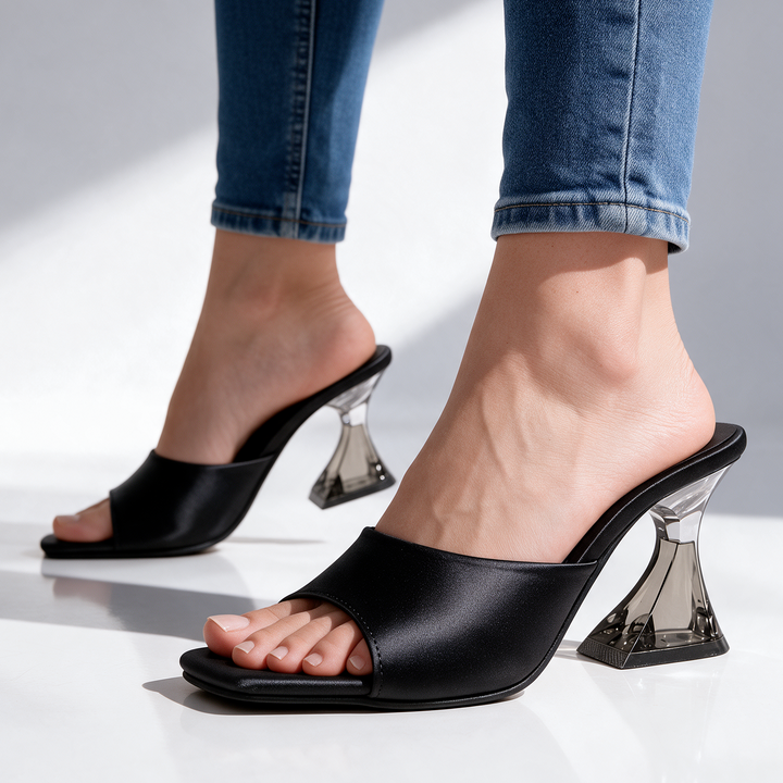 Francesca Hourglass Heel Mules