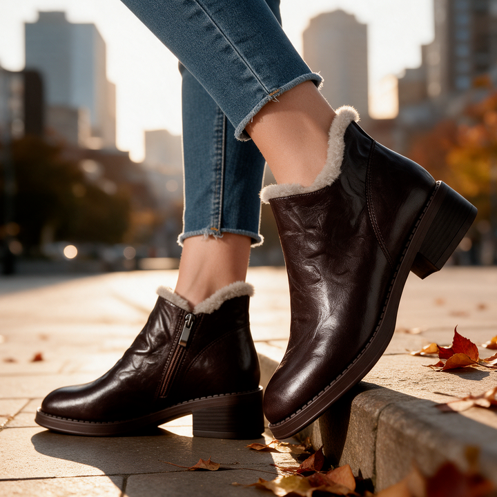 Cotswold Sheepskin Velvet Ankle Boots