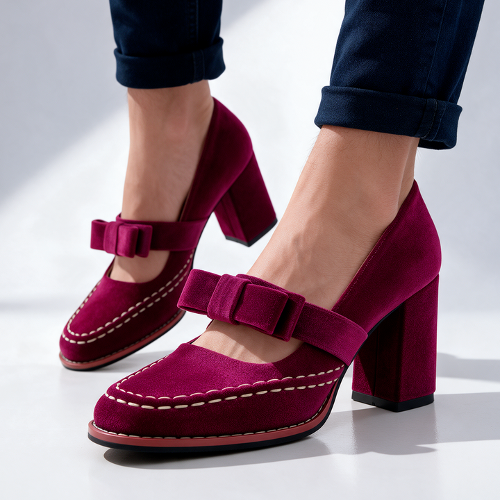 Bella Velvet Mary Jane Heels