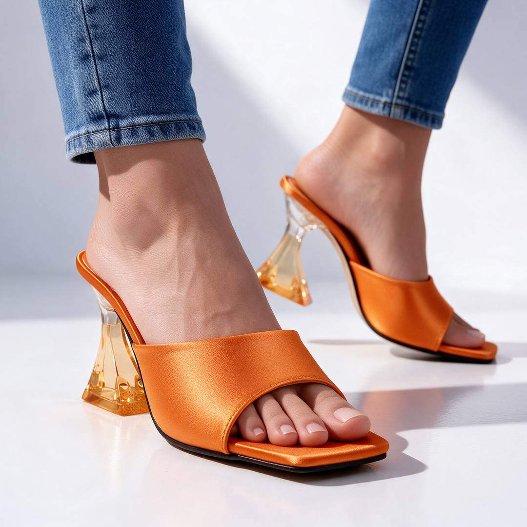 Francesca Hourglass Heel Mules
