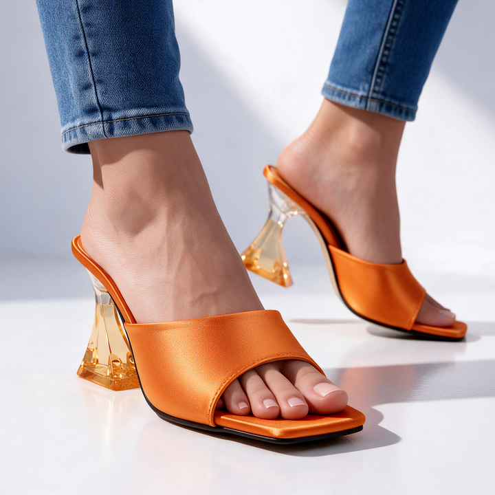 Francesca Hourglass Heel Mules