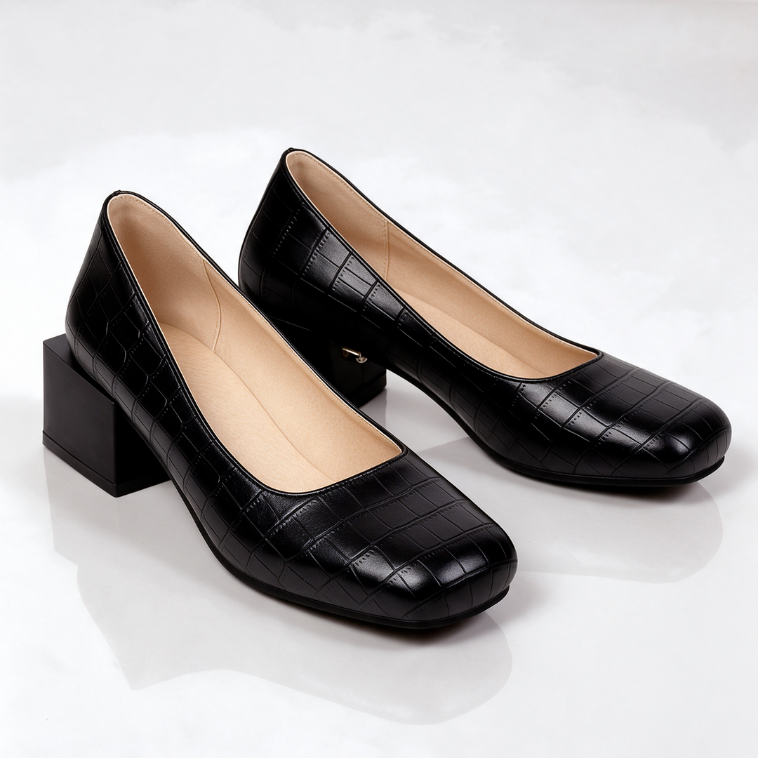 Florence Croc Block Heels