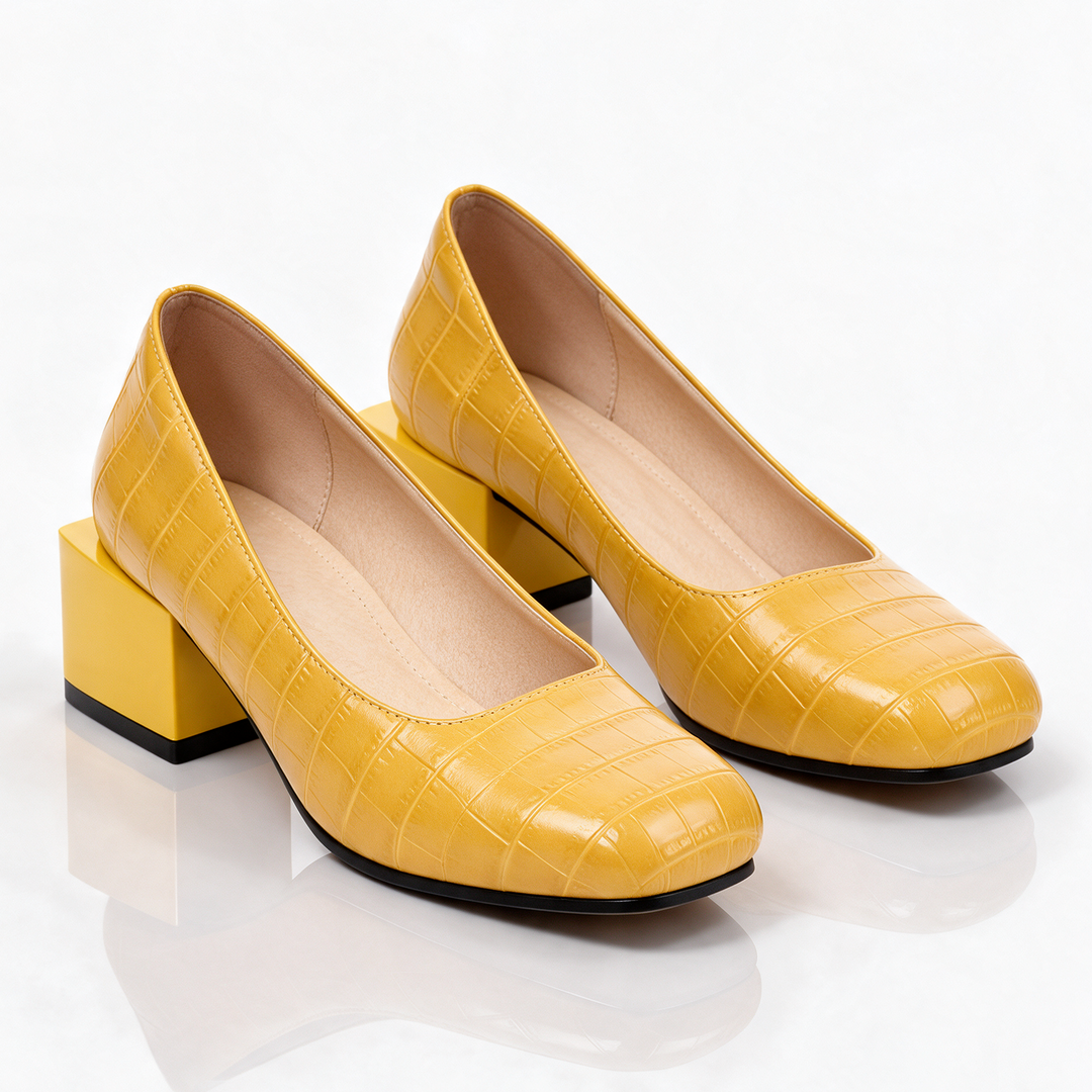 Florence Croc Block Heels