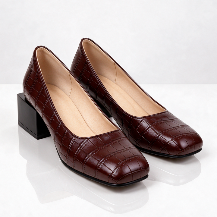 Florence Croc Block Heels