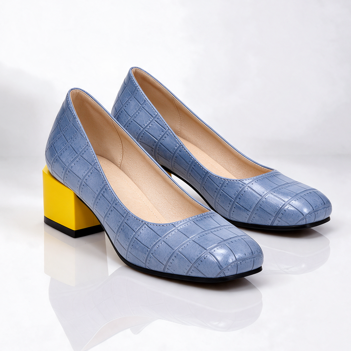 Florence Croc Block Heels